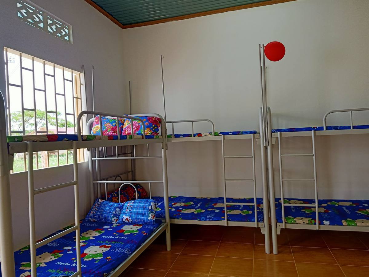 Bunk beds in the finished Lo Pang boarding house